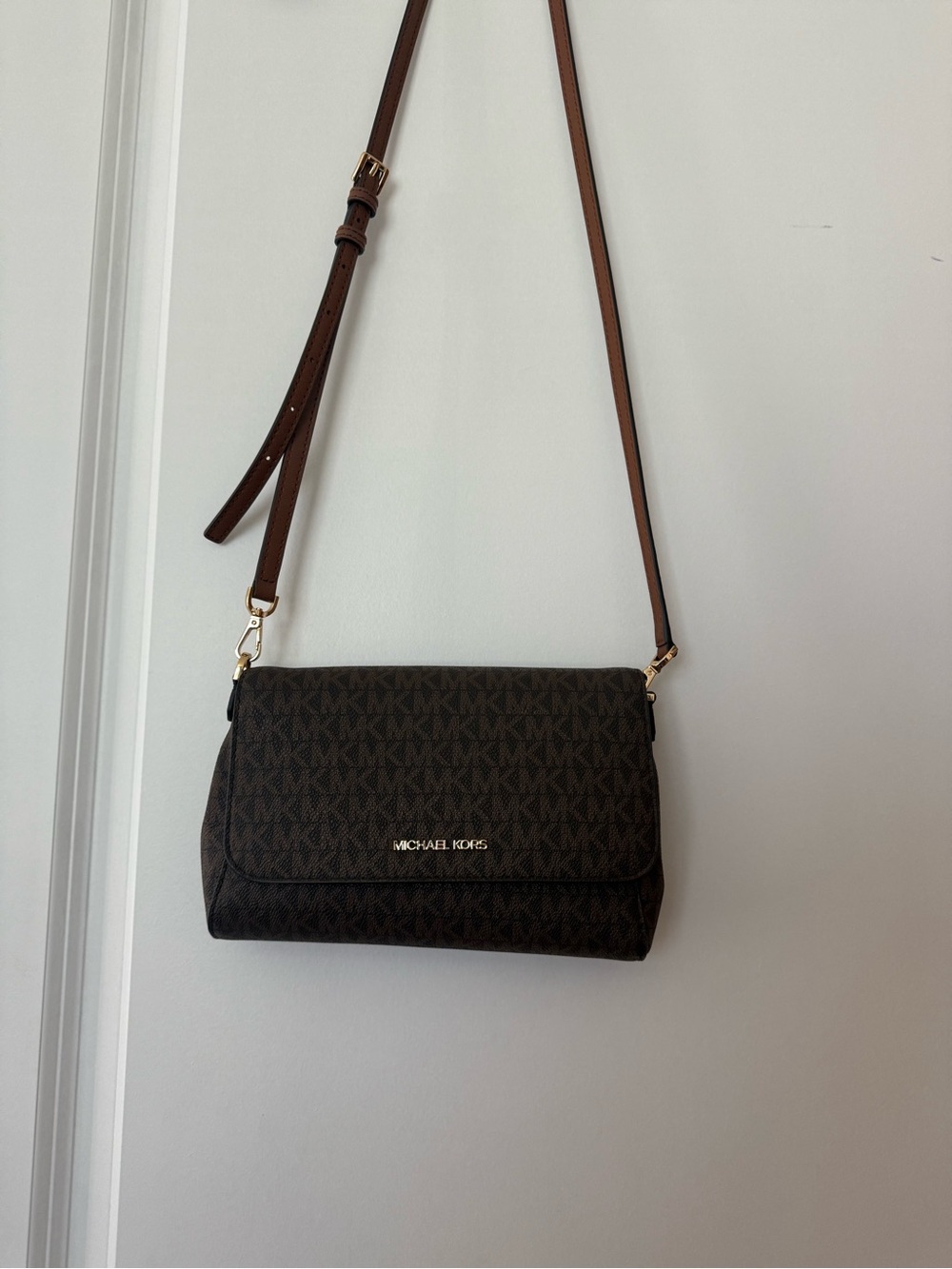 Michael Kors Dark Brown Logo Crossbody